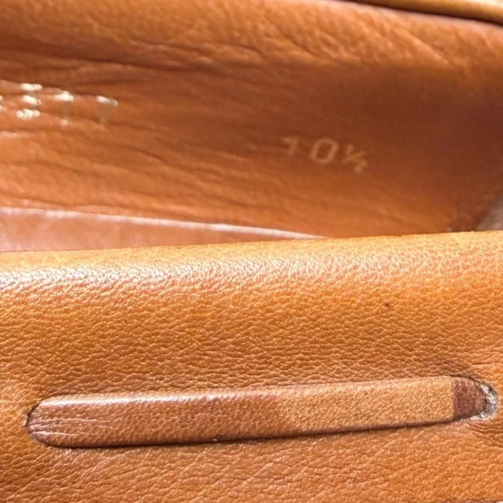 David & Joan Couture Mens Tan Leather Tassel Loafers Size 10.5 Dress Shoes